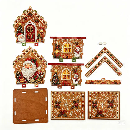 🔥 LAST DAY 49% OFF – 🎄Christmas Pearl Cottage Art Kit | Pre-Cut Wooden Panels, Sparkling Rhinestones, Pearl Beads & Complete Tools for a 3D Holiday House ✨