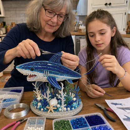 🔥 LAST DAY 49% OFF – 🌊 Ocean Sparkle Animal Craft Kit | Create a Dimensional Underwater Centerpiece with Colorful Beads, Pearls & Coastal Details 🐚✨
