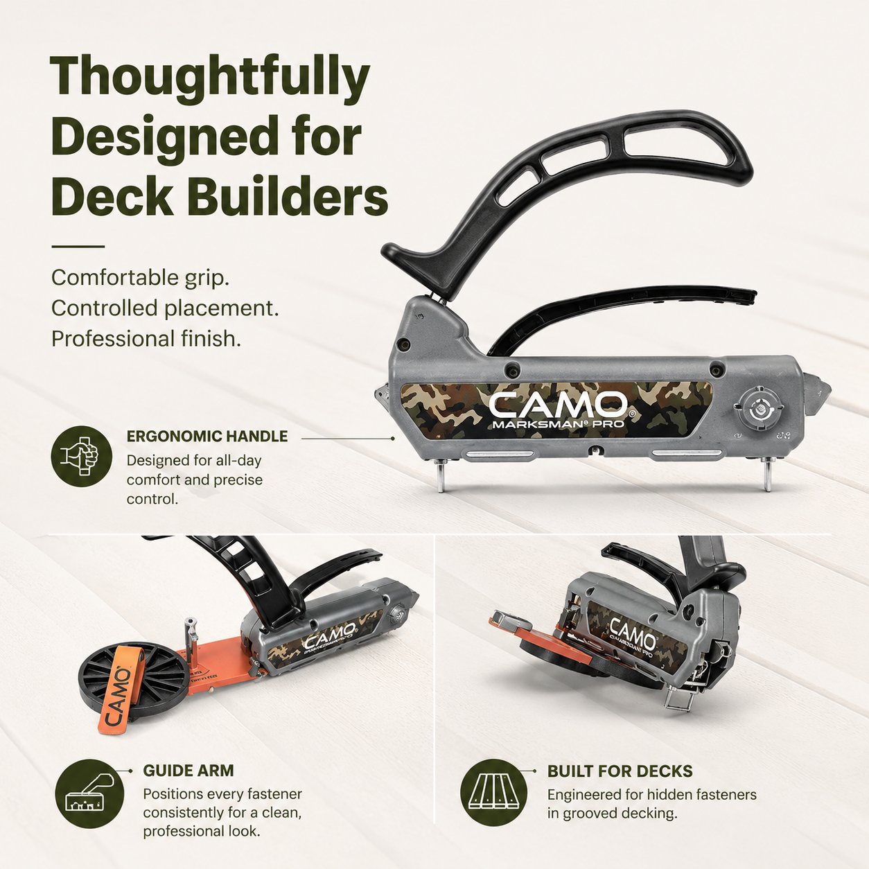 Deck Tool for Edge Fastening Installation, 1/16" Spacing, Fits 5-1/4-5-3/4" Wood Decking