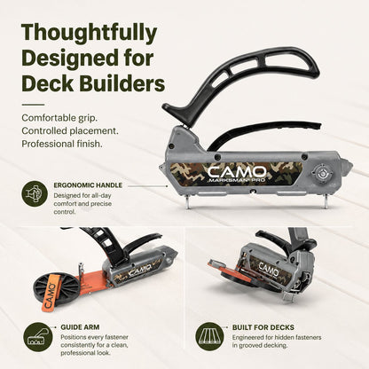 Deck Tool for Edge Fastening Installation, 1/16" Spacing, Fits 5-1/4-5-3/4" Wood Decking