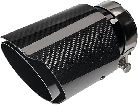 Carbon Fiber Car Exhaust Tip, Gloss Finish Slant Cut Muffler Tip