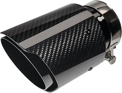 Carbon Fiber Car Exhaust Tip, Gloss Finish Slant Cut Muffler Tip