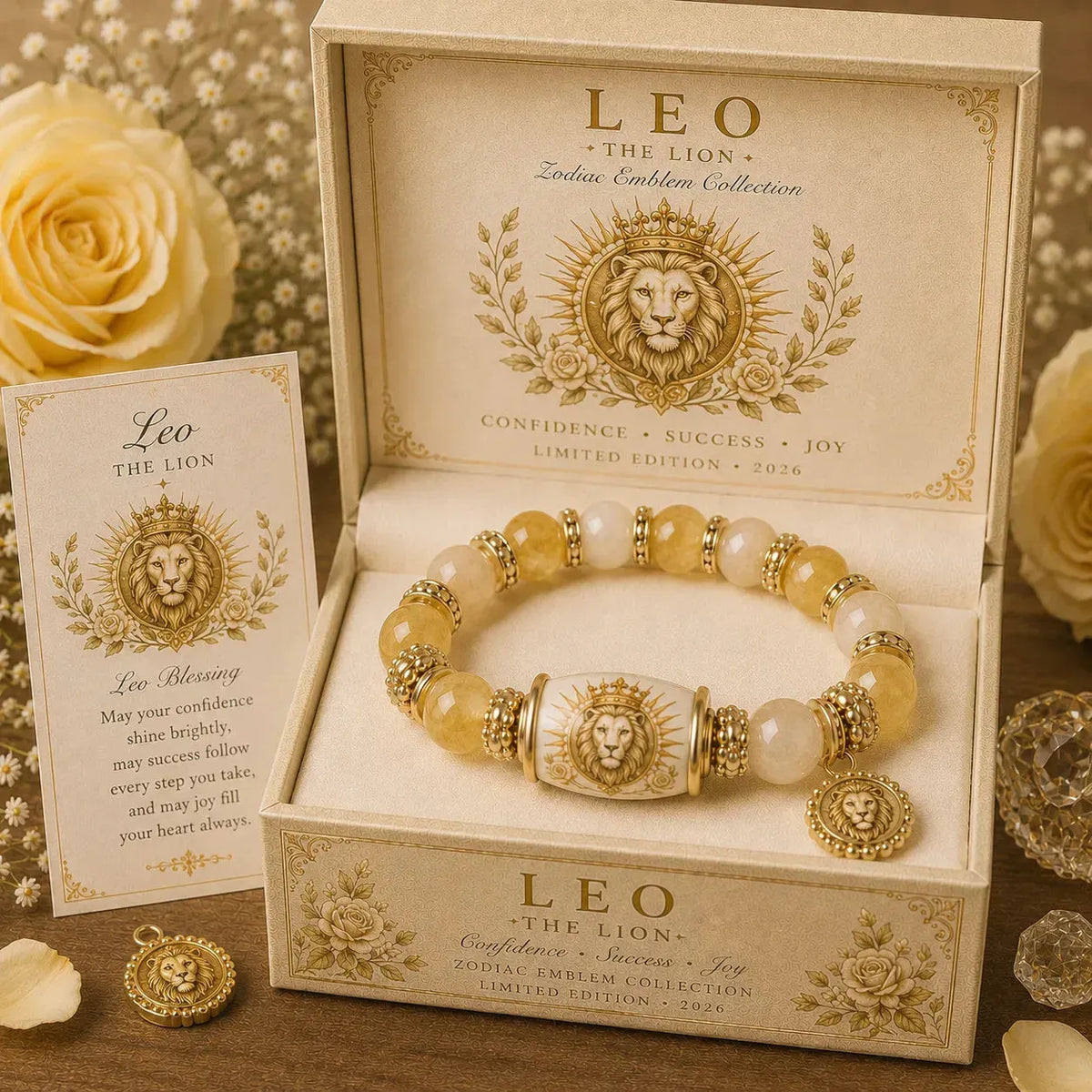 ⏳ Last Day 49% OFF – ♈ 12 Zodiac Natural Chalcedony Bracelet Collection | 10–12mm Gemstone Beads, Symbolic Zodiac Charm, Stretch Fit & Collector’s Gift Box Included ✨
