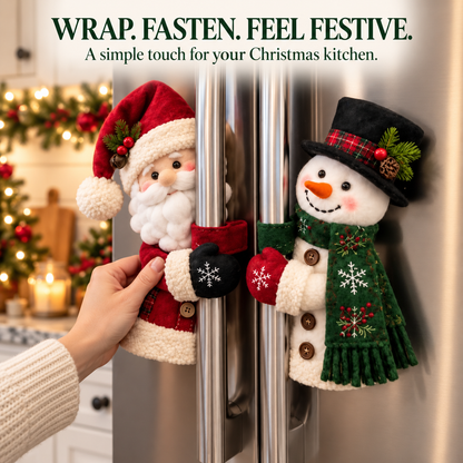 🎄 Santa & Snowman Christmas Fridge Handle Huggers