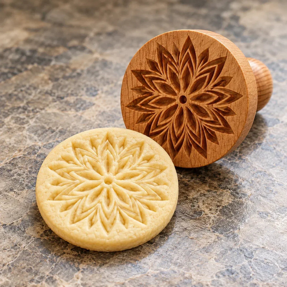 Patterned Wood Cookie Embosser | Seasonal Party & Gift Cookie Prep