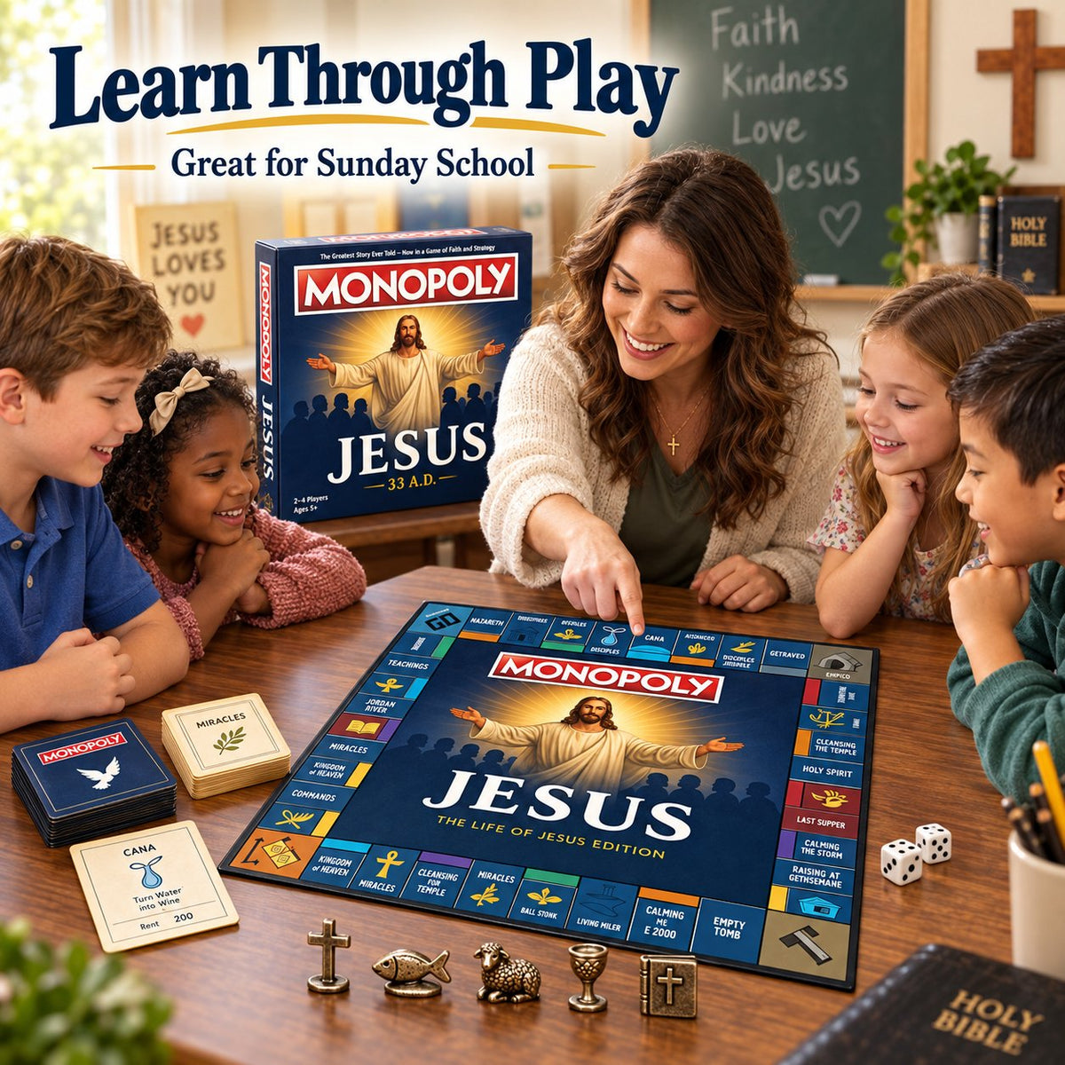 ✝️ Play Through the Life of Jesus – Faith Family Board Game