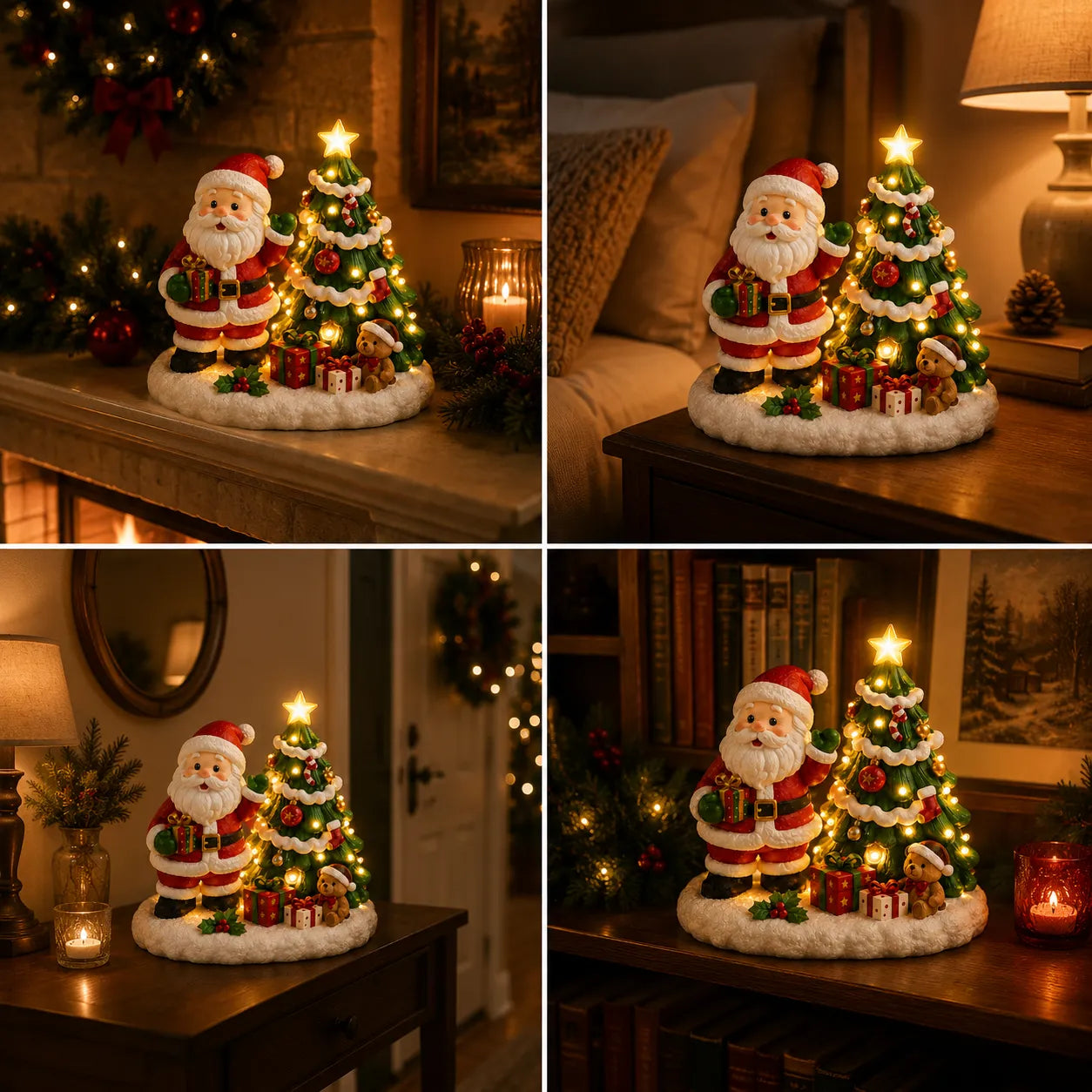 ⏳ Last Day 49% OFF – 🎨 Beginner-Friendly DIY Light-Up Santa & Christmas Tree Painting Kit | Complete Kit with Unpainted Plaster Scene, 6 Paints, 2 Brushes & Mixing Palette Included 💕
