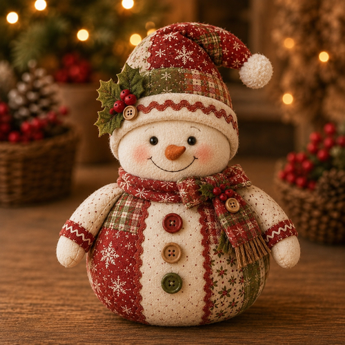 🎄 Christmas Fabric Doll DIY Kit