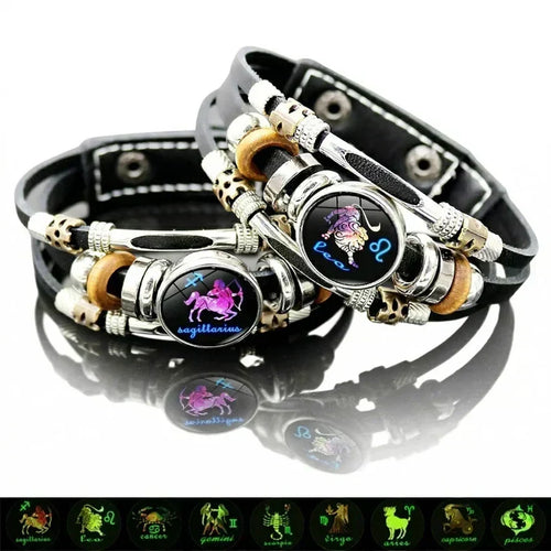 ♈ Glow-in-the-Dark Zodiac Bracelet – 12 Star Signs