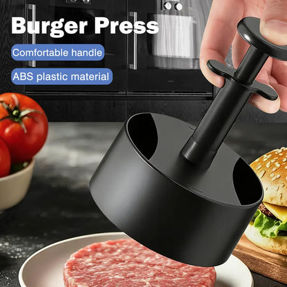 Hamburger Patty Maker with Press Handle, Burger Mold for Even Cooking