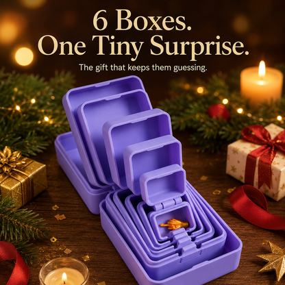 🎁 6-Layer Prank Nesting Box Set with Secret Miniature Figurine Surprise 🤣