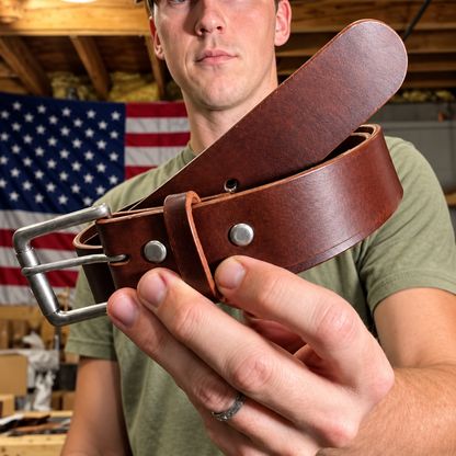 Full-Grain Buffalo Leather Belt – 3 Colors & Size Options