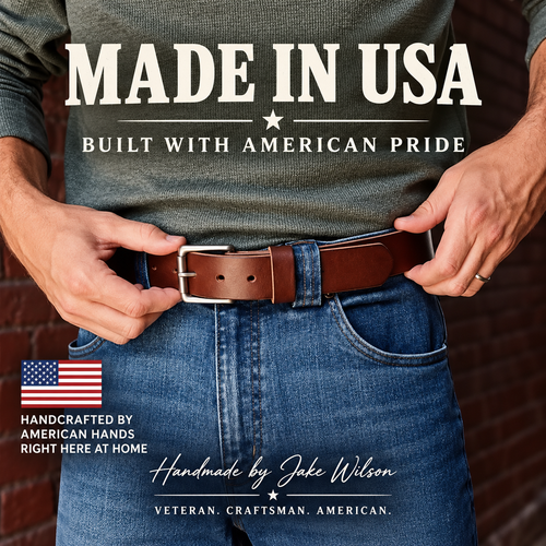 Full-Grain Buffalo Leather Belt – 3 Colors & Size Options