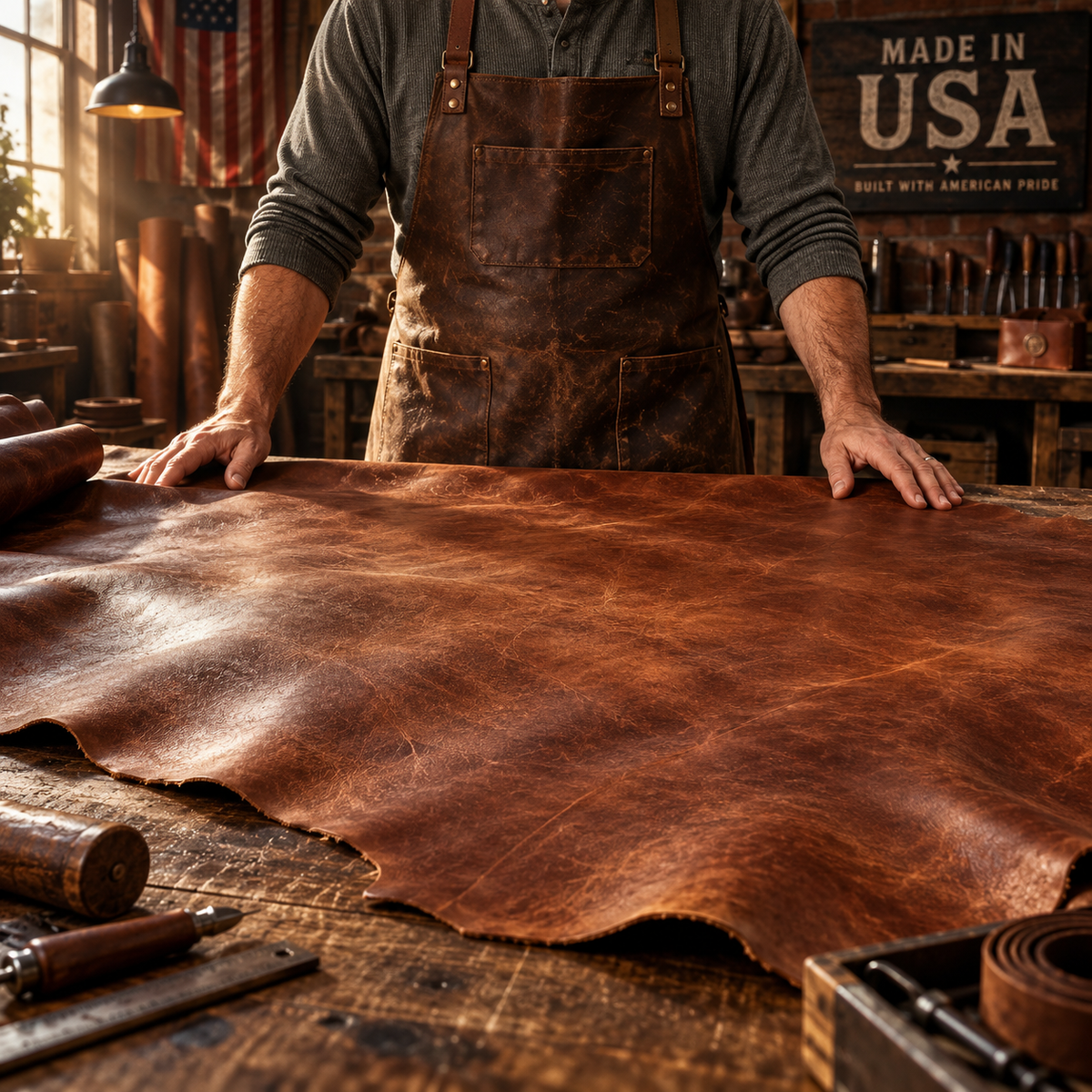 Full-Grain Buffalo Leather Belt – 3 Colors & Size Options