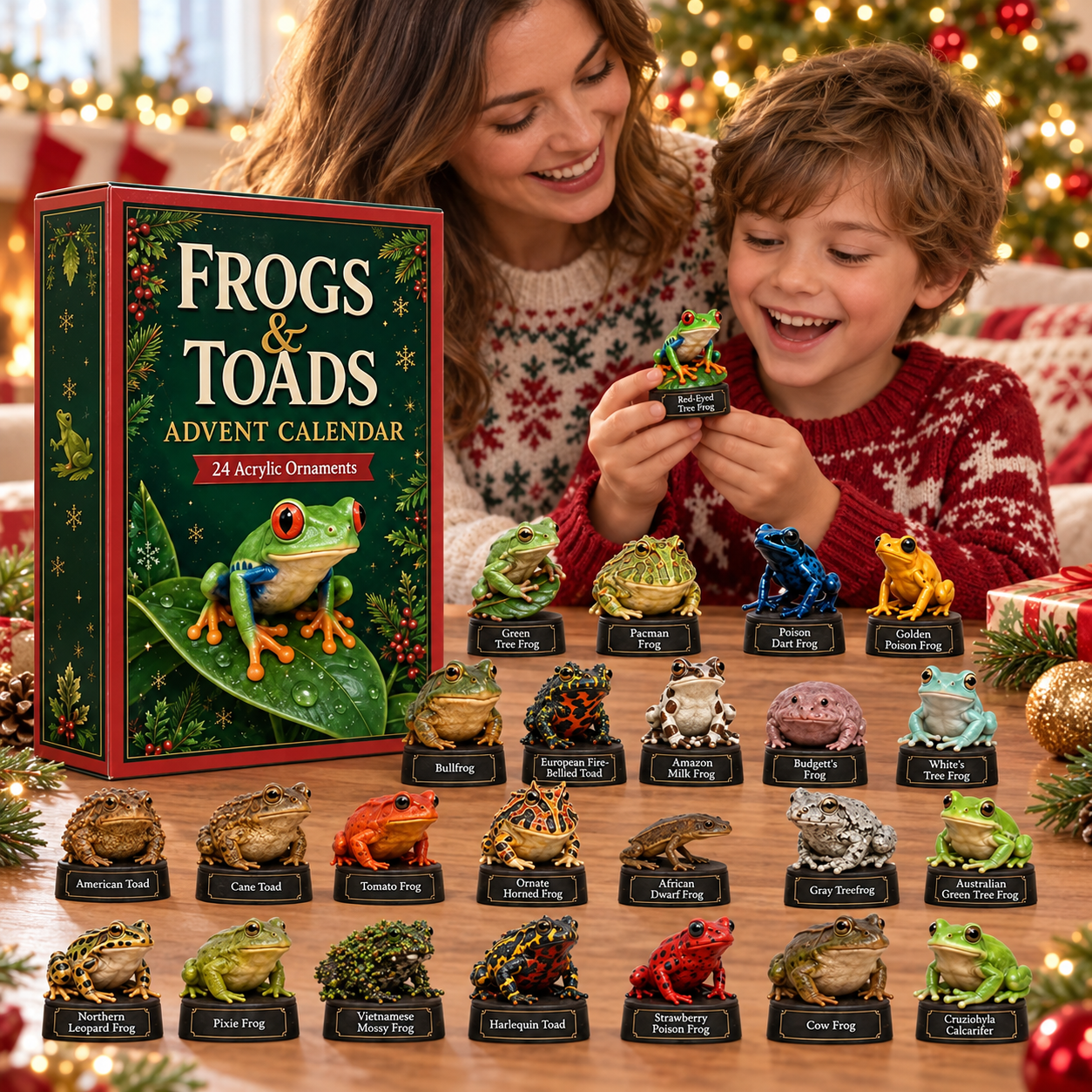 ⭐Frogs & Toads Advent Calendar 2026 - 24-Day Festive Countdown, Acrylic Charms Blind Box - Gift For Frogs Lovers