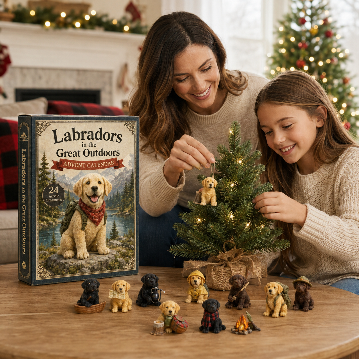 2026 Mountain Forest Backpack Labrador Blind Box - 24-Day Festive Countdown, Acrylic Charms Blind Box - Gift For Dog Lovers（副本）