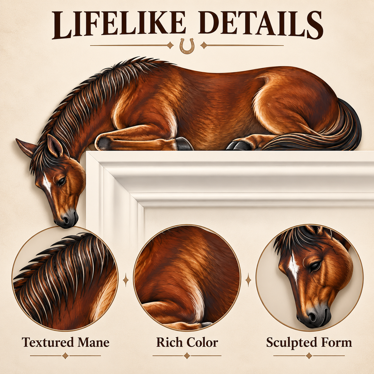 Wooden Horse Door Topper – Left or Right — product view 5