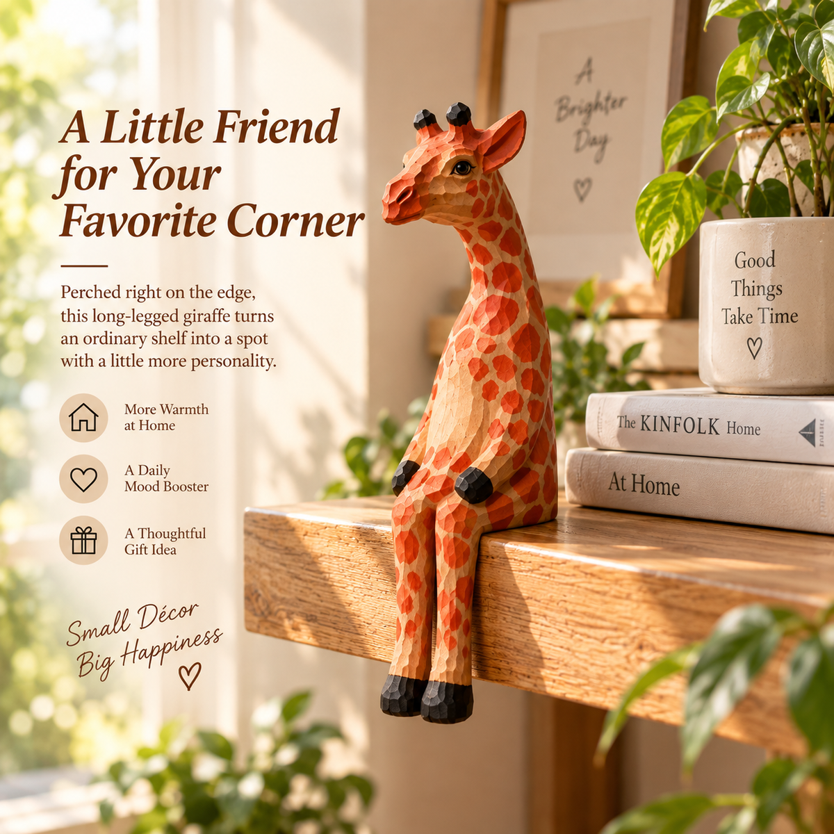 🦒 The Sitting Giraffe – Playful Shelf Décor
