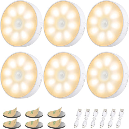 6 Pcs Motion Sensor Light, Rechargeable Night Light 💡