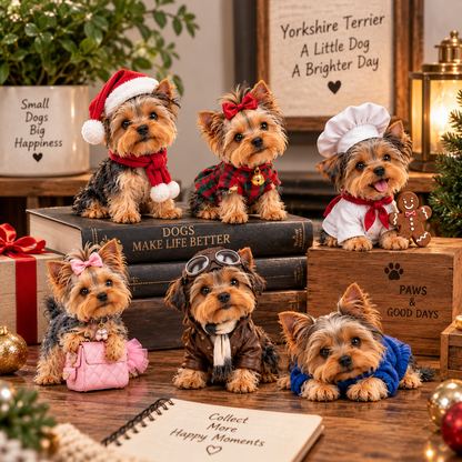 24 Days of Yorkshire Terrier – 24 Unique Yorkie Figurines | Christmas Collectible Gift Set