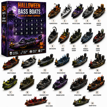 🚤24-Day Bass Boat Advent Calendar – Christmas & Halloween Collectible Boat Edition