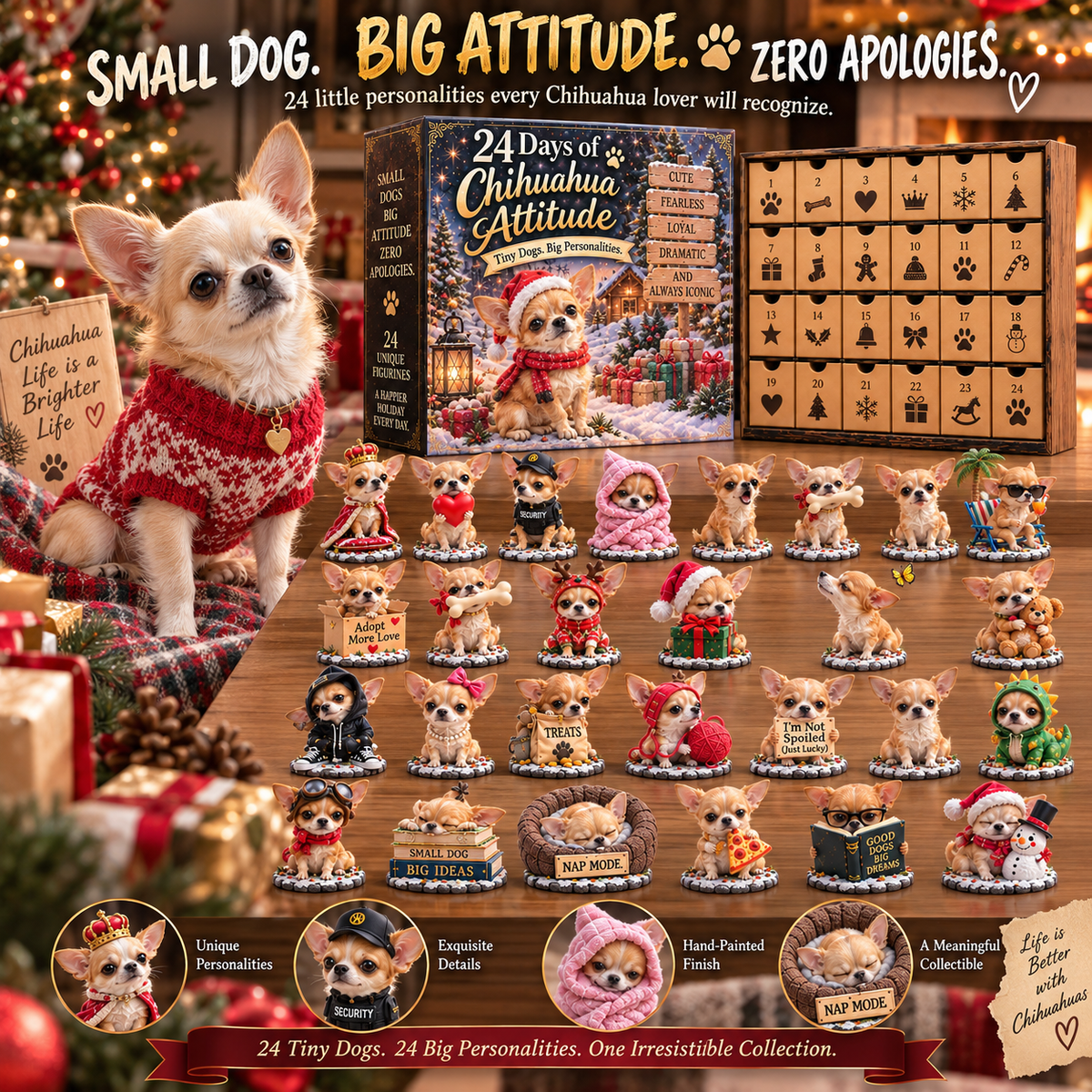 🐾 Small Dog, Big Attitude?! ❤️ 2026 Chihuahua Christmas Collection – 24 Days of Tiny Personalities & Big Love! 🎄