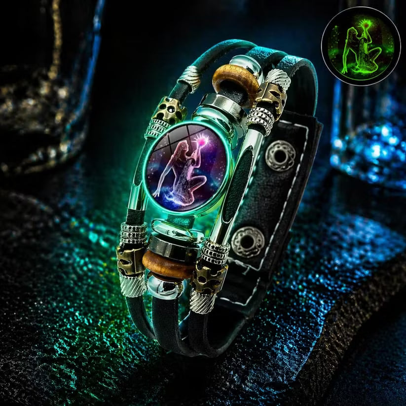 ♈ Glow-in-the-Dark Zodiac Bracelet – 12 Star Signs