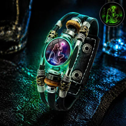 ♈ Glow-in-the-Dark Zodiac Bracelet – 12 Star Signs