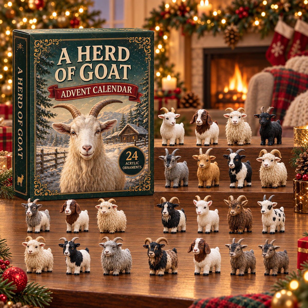 🐏 24 Days of Goats Advent Calendar – 24 Collectible Acrylic Goat Charms
