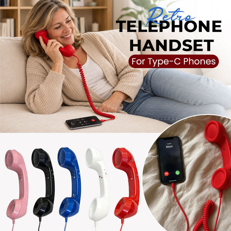 Retro USB-C Telephone Handset – Wired Speaker & Microphone