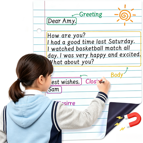 📝 Giant Magnetic Dry Erase Drawing Pad – Large Reusable Whiteboard for Classroom, Homeschool & Creative Learning Activities