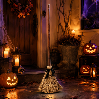 🧹 Animated Witch Broom Halloween Decor