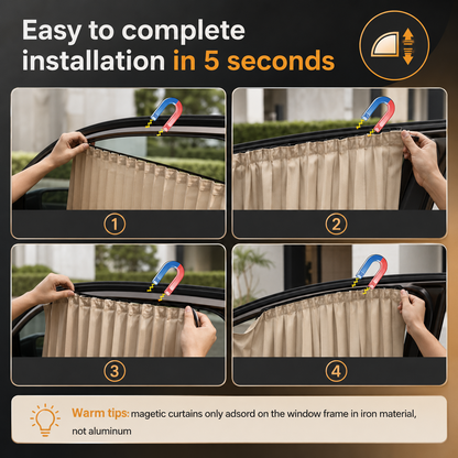 🚗4 Pcs Magnetic Car Side Window Sun Shades