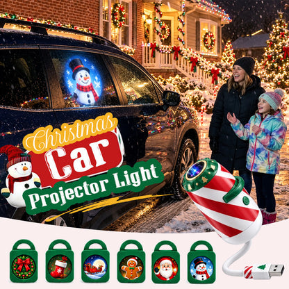 🎄 Merry Ride Christmas Car Projector Light | Up to 24 Patterns