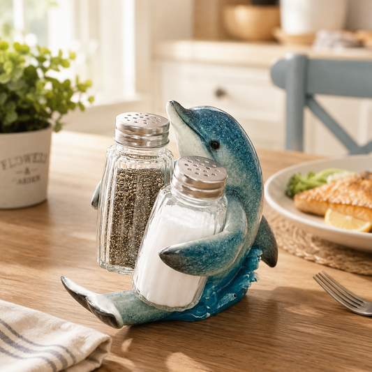 Coastal Animal Salt & Pepper Shaker Holder Set