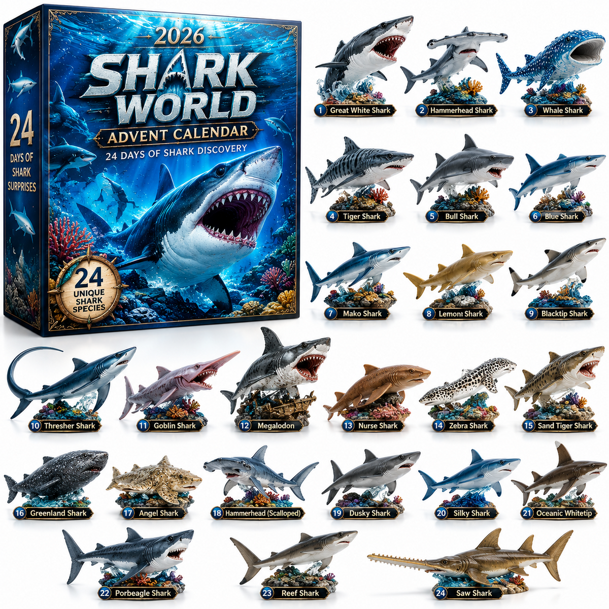 Shark World Advent Calendar 2026 – 24 Shark Collectibles