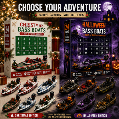 🚤24-Day Bass Boat Advent Calendar – Christmas & Halloween Collectible Boat Edition