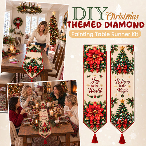 DIY Diamond Painting Christmas Table Runner Kit – 6 Designs