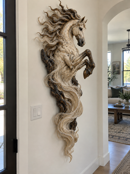 🔥Last Day 49% OFF -🐎 Emberlight Rearing Horse Wall Sculpture | Illuminated 3D Decor