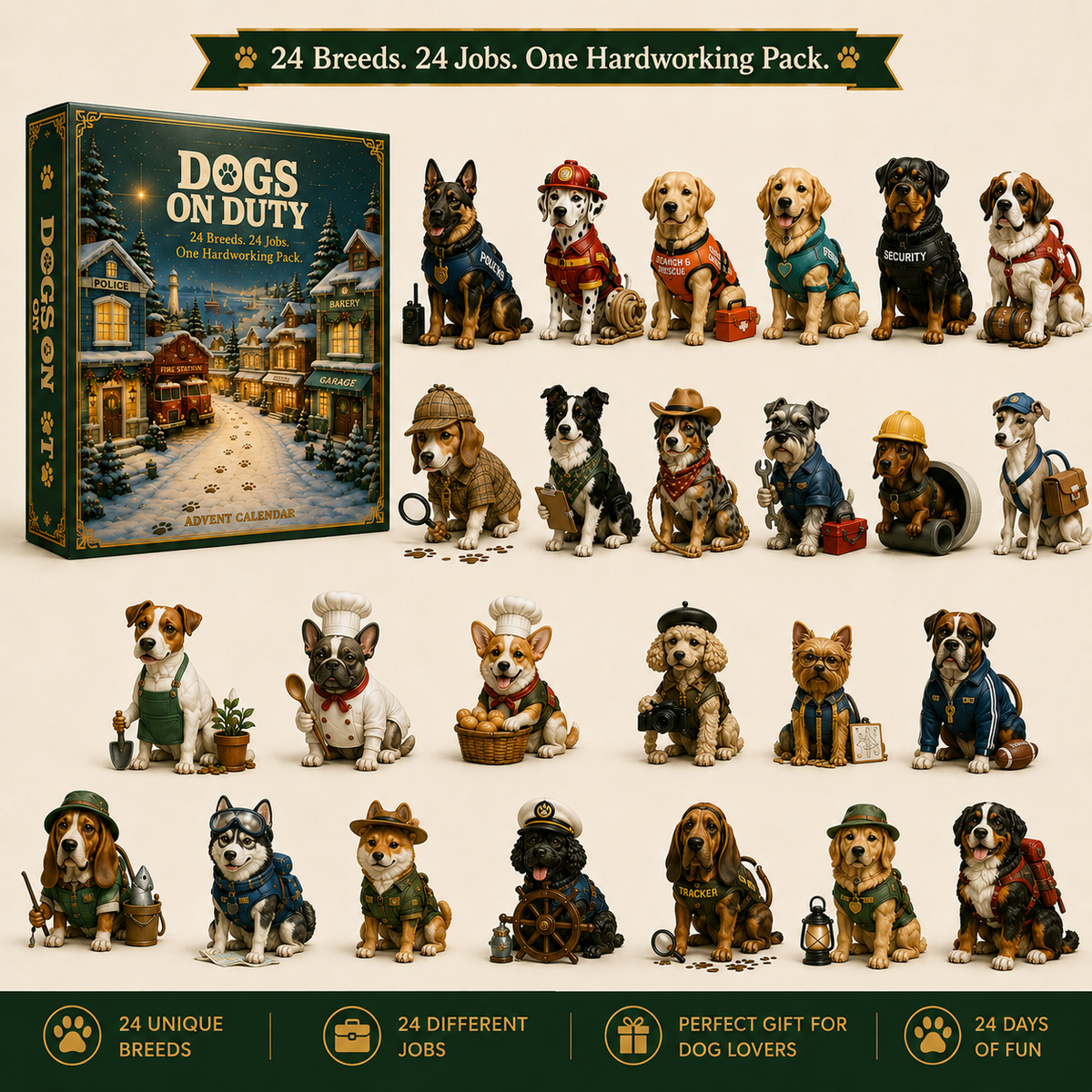 Dogs on Duty 24 breeds 24 jobs advent calendar