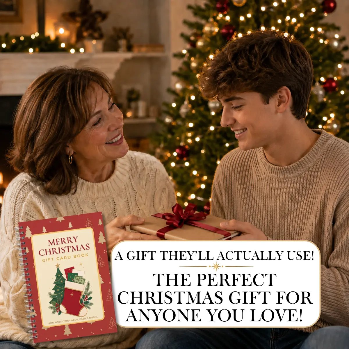 🎁🎅🏼MERRY CHRISTMAS! GIFT CARD BOOK📚 14 Themed Pages, Hardcover & Durability Line