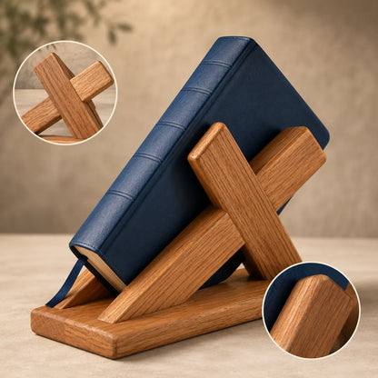 Hand‑Crafted Wooden Bible Home Altar Sacred Tabletop Worship Stand For Daily Personal Devotion