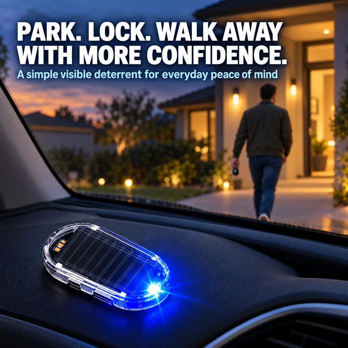 🚨 Solar Car Security Warning Light | Wireless LED Anti-Theft Visual Deterrent