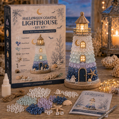 ⏳ Last Day 49% OFF – 🌊 Beginner-Friendly DIY Lighted Sea Glass-Style Lighthouse Kit Collection | Complete Kit with Sea Glass-Style Pieces, LED Lights & Step-by-Step Guide Included 💕