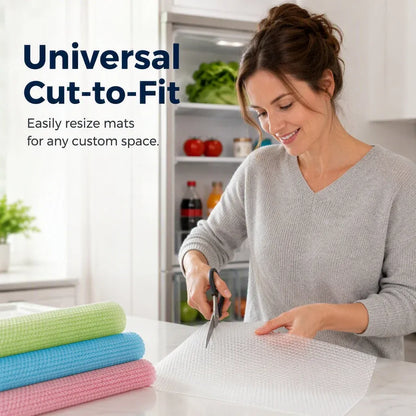 ⭐🧊50% OFF NOW! Waterproof EVA Fridge Shelf Liners‑Anti‑Slip Refrigerator Mats, Cut‑to‑Size Washable Fridge Drawer Protector for Kitchen Refrigerator Organization