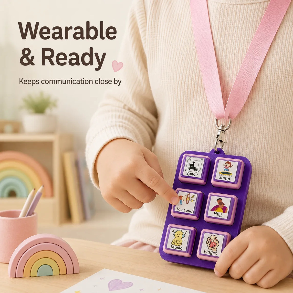 Communication Clicker | Interchangeable Assistive Tool for Special Education & Autism