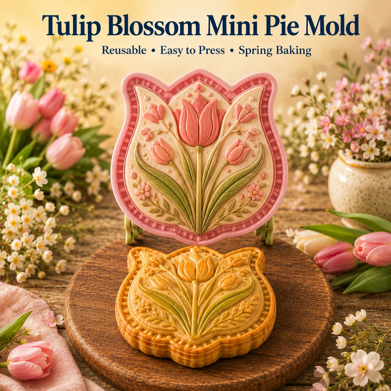⏳ Last Day 49% OFF – 🌸 8-Design Spring Garden Mini Pie Mold Collection | Reusable Embossed Molds for Shaping Detailed Bee, Butterfly, Ladybug, Sunflower, Cottage & More 🥧✨