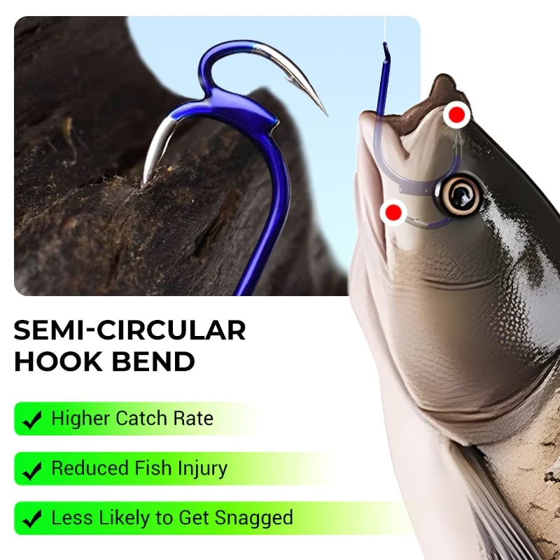 🎣  Classic and sharp double fishing hooks — High carbon steel with needle tip