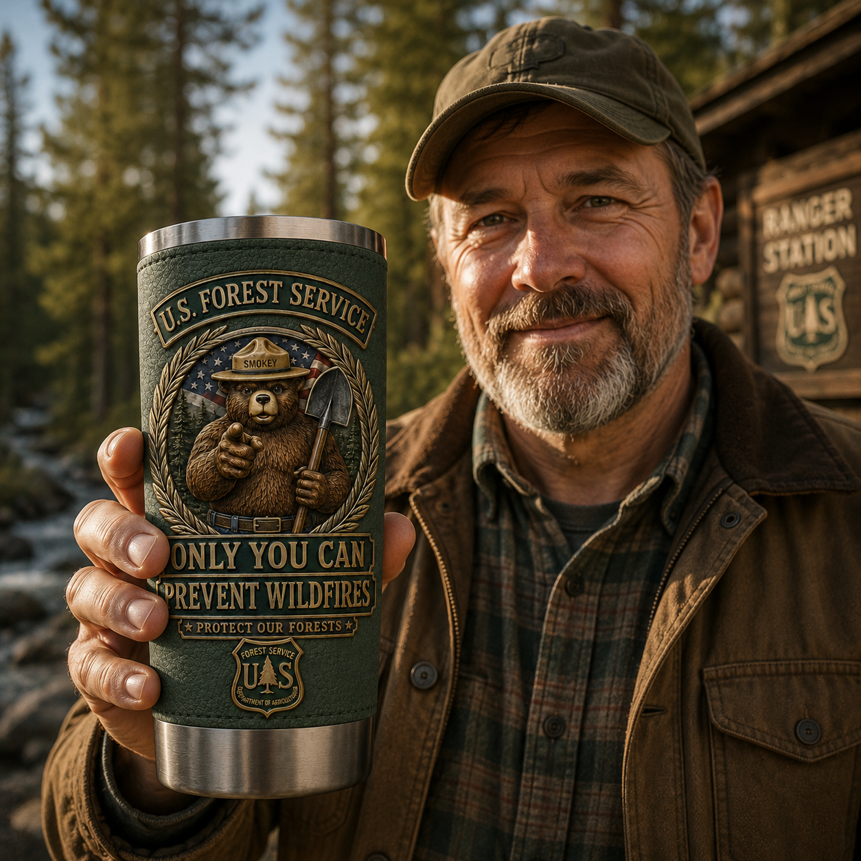 🇺🇸 Last Day Promo: 49% OFF 🐻 USFS Bear “Only You Can Prevent Wildfires” Tribute Travel Tumbler 🌲