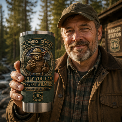 🇺🇸 Last Day Promo: 49% OFF 🐻 USFS Bear “Only You Can Prevent Wildfires” Tribute Travel Tumbler 🌲